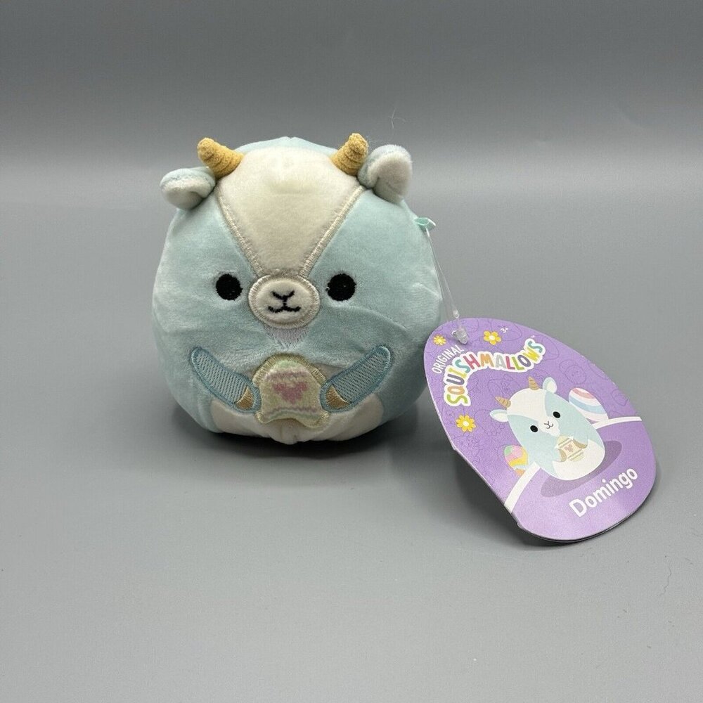 Squishmallows DOMINGO Goat 3.5" Plush Bag Clip Easter Squad NEW